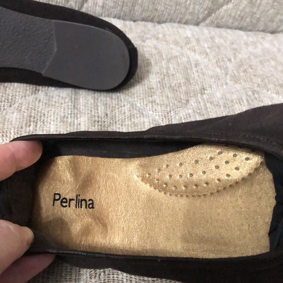 NEW PERLINA BROWN BALLETS FLATS SIZE 7 ROYAL LEATHER UPPER - Picture 5 of 7